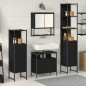 vidaXL Set mobili bagno 4 pezzi - Rovere nero