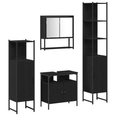 vidaXL Set mobili bagno 4 pezzi - Rovere nero