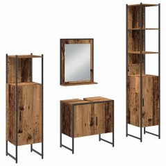 vidaXL Set di mobili da bagno 4 pezzi Legno invecchiato Legno ingegnerizzato