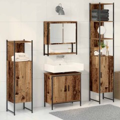 vidaXL Set di Mobili da Bagno a 4 Pezzi in Legno Invecchiato