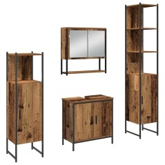 vidaXL Set di Mobili da Bagno a 4 Pezzi in Legno Invecchiato