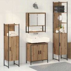 vidaXL Set mobili bagno 4 pezzi in rovere artigianale in legno ingegnerizzato