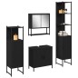 vidaXL Set Mobili Bagno 4 Pezzi Quercia Nera Legno Ingegnerizzato