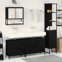 vidaXL Set di mobili per bagno a 4 pezzi in rovere nero e legno ingegnerizzato