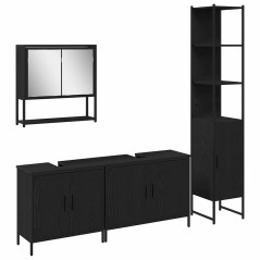 vidaXL Set di mobili per bagno a 4 pezzi in rovere nero e legno ingegnerizzato