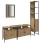 vidaXL Set di mobili da bagno in rovere artigianale, 4 pezzi