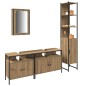vidaXL Set di mobili da bagno in rovere artigianale, 4 pezzi