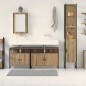 vidaXL Set di mobili da bagno in rovere artigianale, 4 pezzi