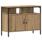 vidaXL Set di mobili da bagno in rovere artigianale, 4 pezzi