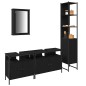 vidaXL Set di mobili da bagno in 4 pezzi rovere nero - Legno ingegnerizzato