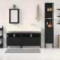 vidaXL Set di mobili da bagno in 4 pezzi rovere nero - Legno ingegnerizzato