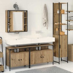 vidaXL Set di mobili da bagno a 4 pezzi in rovere artisan