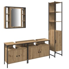 vidaXL Set di mobili da bagno a 4 pezzi in rovere artisan