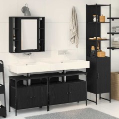 vidaXL Set di mobili da bagno in 4 pezzi in legno rovere nero