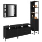 vidaXL Set di mobili da bagno in 4 pezzi in legno rovere nero