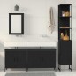vidaXL Set di mobili da bagno 4 pezzi in legno ingegnerizzato rovere nero vidaXL Set di mobili da bagno 4 pezzi in legno ingegnerizzato rovere nero