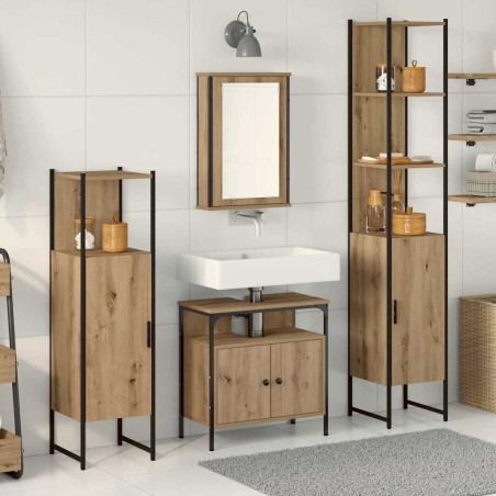 vidaXL Set di mobili da bagno 4 pezzi in rovere artigianale
