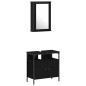 vidaXL Set di mobili da bagno in 4 pezzi in legno ingegnerizzato di rovere nero