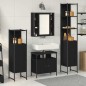 vidaXL Set di Mobili da Bagno in 4 Pezzi in Rovere Nero—Legno Ingegnerizzato