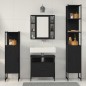 vidaXL Set di Mobili da Bagno in 4 Pezzi in Rovere Nero—Legno Ingegnerizzato