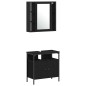 vidaXL Set di Mobili da Bagno in 4 Pezzi in Rovere Nero—Legno Ingegnerizzato