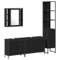 vidaXL Set di mobili per bagno a 4 pezzi in legno ingegnerizzato, rovere nero vidaXL Set di mobili per bagno a 4 pezzi in legno ingegnerizzato, rovere nero