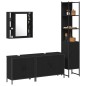vidaXL Set di mobili per bagno a 4 pezzi in legno ingegnerizzato, rovere nero vidaXL Set di mobili per bagno a 4 pezzi in legno ingegnerizzato, rovere nero