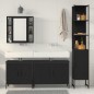 vidaXL Set di mobili per bagno a 4 pezzi in legno ingegnerizzato, rovere nero vidaXL Set di mobili per bagno a 4 pezzi in legno ingegnerizzato, rovere nero