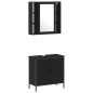 vidaXL Set di mobili per bagno a 4 pezzi in legno ingegnerizzato, rovere nero vidaXL Set di mobili per bagno a 4 pezzi in legno ingegnerizzato, rovere nero