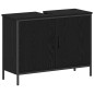 vidaXL Set di mobili per bagno a 4 pezzi in legno ingegnerizzato, rovere nero vidaXL Set di mobili per bagno a 4 pezzi in legno ingegnerizzato, rovere nero