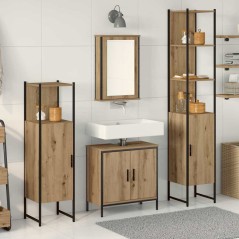 vidaXL Set di mobili da bagno a 4 pezzi in legno ingegnerizzato rovere artisan