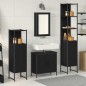 vidaXL Set Mobili da Bagno 4 Pezzi Rovere Nero Legno Ingegnerizzato