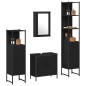 vidaXL Set Mobili da Bagno 4 Pezzi Rovere Nero Legno Ingegnerizzato