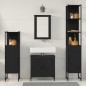 vidaXL Set Mobili da Bagno 4 Pezzi Rovere Nero Legno Ingegnerizzato