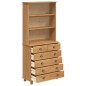 vidaXL Hutch “ASKIM” Miele bruno 91x40x199.5 cm Legno massello Pino