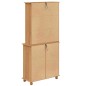 vidaXL Hutch “ASKIM” Miele bruno 91x40x199.5 cm Legno massello Pino