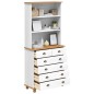 Vetrina vidaXL “ASKIM” Bianca 91x40x199.5 cm Legno Massello di Pino Vetrina vidaXL “ASKIM” Bianca 91x40x199.5 cm Legno Massello di Pino
