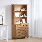 Hutch vidaXL 'ASKIM'Miele bruno 91x40x183 cm Legno massello di pino