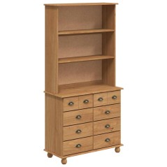 Hutch vidaXL 'ASKIM'Miele bruno 91x40x183 cm Legno massello di pino