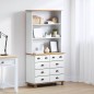 Hutch vidaXL "ASKIM" Bianca 91x40x183 cm Legno Massello Pino