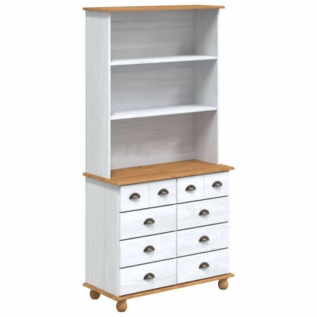 Hutch vidaXL "ASKIM" Bianca 91x40x183 cm Legno Massello Pino