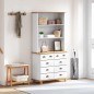 Hutch vidaXL "ASKIM" Bianca 91x40x183 cm Legno Massello Pino