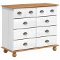 Hutch vidaXL "ASKIM" Bianca 91x40x183 cm Legno Massello Pino