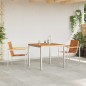 vidaXL Set da Pranzo da Giardino in 3 Pezzi in Legno Massello di Acacia e Acciaio Inossidabile