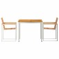 vidaXL Set da Pranzo da Giardino in 3 Pezzi in Legno Massello di Acacia e Acciaio Inossidabile