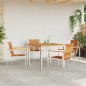 vidaXL Set da Pranzo per Giardino 5 Pezzi in Legno Massello di Acacia e Acciaio Inossidabile