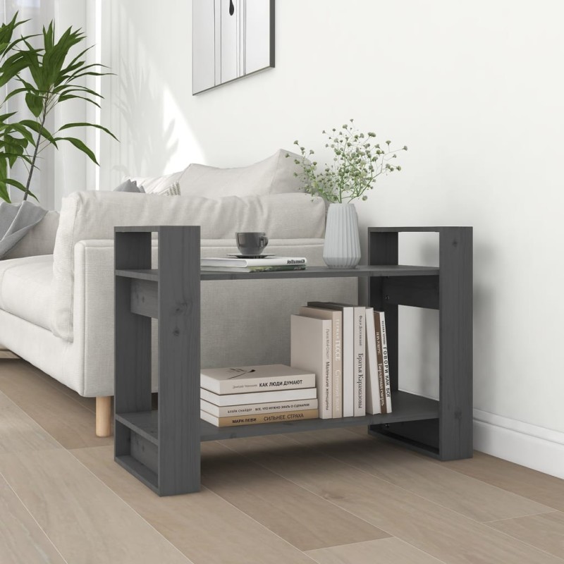 Libreria/Divisorio Grigio 80x35x56,5 cm Legno Massello di Pino Libreria/Divisorio Grigio 80x35x56,5 cm Legno Massello di Pino