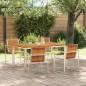 vidaXL Set da pranzo da giardino 5 pezzi in legno di acacia e acciaio inox vidaXL Set da pranzo da giardino 5 pezzi in legno di acacia e acciaio inox