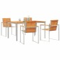 vidaXL Set da pranzo da giardino 5 pezzi in legno di acacia e acciaio inox vidaXL Set da pranzo da giardino 5 pezzi in legno di acacia e acciaio inox