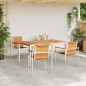 vidaXL Set da pranzo da giardino 5 pezzi in legno di acacia e acciaio inox vidaXL Set da pranzo da giardino 5 pezzi in legno di acacia e acciaio inox